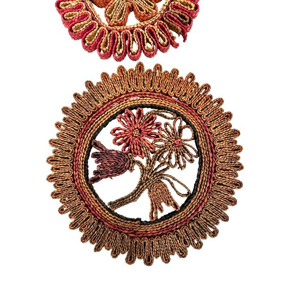 Rafia Straw Rattan Wicker Trivets Hot Pads-Set of 4! - Picture 6 of 7